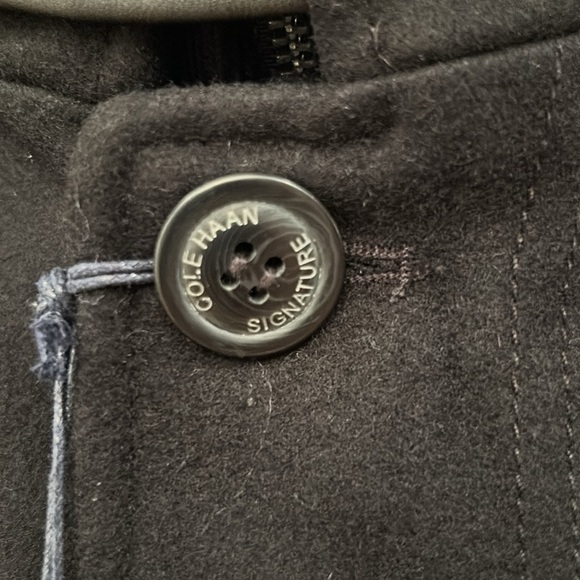 NWT COLE HAAN Men's Melton Jacket / Peacoat in black, sz Medium - Picture 4 of 12